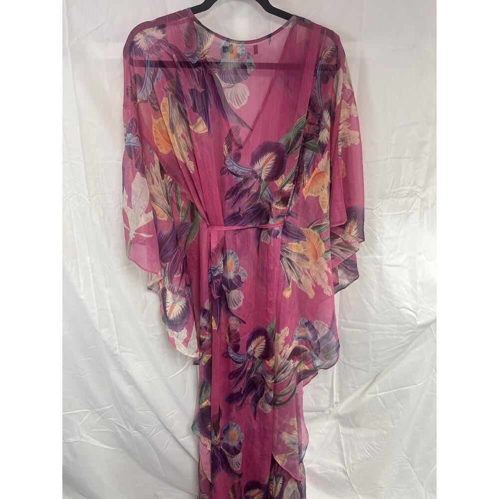 PatBO Grace Asymmetric Floral-Print Gauze Kaftan Bathing Suit Cover Up Summer XS - Picture 6 of 6